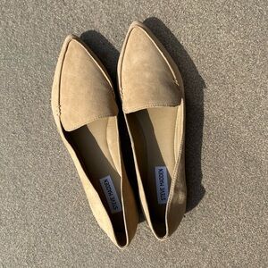 Tan Suede Pointed Flats